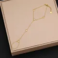 Bracciale da mano in acciaio al titanio dorato con zirconi brillanti per donne eleganti. - Stile 10