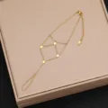 Bracciale da dito in acciaio inossidabile dorato catena a mano minimalista gioielli donna - Stile 13