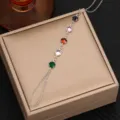 Elegante cadena de mano de circón plateado multicolor pulsera de dedo de cristal para mujer - Estilo 12
