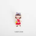 Cartoon cute girl enamel pin badge, alloy material, clothing and bag accessory detail view. - Fashion Girl B / With Card Packaging (YH1164#)