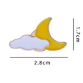 Cute cloud and moon alloy enamel brooch badge, detailed accessory for clothes and bags. - YH960# (Without Cardboard Packaging)