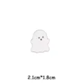 Cute white ghost enamel pin, sweet cartoon brooch badge for Halloween clothing accessories. - 939# (Without Cardboard Packaging)