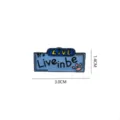 Close-up detail of the English slogan enamel pin with cute paw print and metal baking paint. - 1512# / Without Card