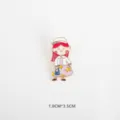 Detailed close-up of cute cartoon girl enamel pin alloy brooch badge for clothes and bags accessories. - Fashion Girl C / With Card Packaging (YH1165#)