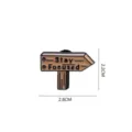Enamel pin featuring a creative wooden signpost design with English text print, durable finish. - 1505# / Without Card