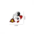 Cartoon astronaut rocket enamel pin cute space badge alloy brooch for backpack clothes - 1494# Style / Without Card