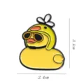 Close-up detail of the cute little yellow duck metal brooch with sunglasses and propeller helmet. - Yellow Duck (YH1735) / Without Card