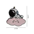 Cute astronaut on pink cloud enamel pin, creative cartoon alloy brooch badge for backpack. - 1642# Style