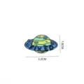 Cartoon planet alloy brooch badge, enamel detail with text design, compact size for daily wear. - 1497# Style
