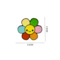 Close-up detail of colorful smiling flower enamel brooch pin, vibrant alloy badge accessory. - 1528# / Without Card