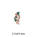 Chinese opera mask metal enamel brooch lapel pin fashion badge accessory detail shot 2.7cm - Green Opera Mask (With Cardboard Packaging) (YH140#)
