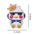 Cute cartoon crown duck metal enamel pin detail view, fashion alloy badge accessory. - Crown Duck (Without Card)