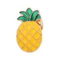 Cute pineapple enamel pin brooch badge, vibrant yellow and green fruit design for backpack or clothes. - 1371# (Without Backing Card)