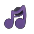 Paarse muzieknoot schoenbedel badge, schattig muzikaal symbool accessoire voor tassen. - Notenstijl (1357#) / Zonder Kaart