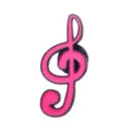 Roze muzieknoot emailden speld, stijlvolle vioolsleutel broche voor kleding en tassen. - Notenstijl (1351#) / Zonder Kaart