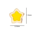 Metal pentagram star brooch badge, yellow enamel alloy bag clothing accessory fashion pin. - Yellow Pentagram (1421#) / Without Card