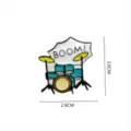 Close-up detail shot of a creative drum set enamel pin with vibrant blue and yellow colors. - Drum Set (1518#) / Without Card