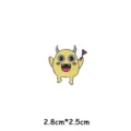 Detailed shot of the cute Halloween devil cartoon monster enamel pin, showing alloy texture. - 1130# (Without Cardboard Packaging)