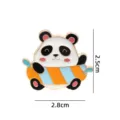 Detailed view of the cute cartoon panda enamel pin, crafted with golden alloy and vibrant colors. - YH1321 (Without Card)