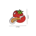 Cute cartoon tomato duck enamel pin creative metal brooch badge for clothing bag accessories gift - Without Card / 1635#