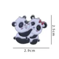 Cute cartoon panda couple hugging enamel pin alloy badge for clothes bags accessories 2.5x2.9cm - Couple Panda (With Cardboard)