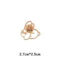 Rose gold bunny metal brooch cute rabbit badge lapel pin clothing accessories gift 2.7x2.5cm - Hollow Rabbit (YH1109) / With Card