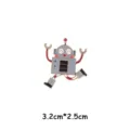 Detailed close-up shot of the cute robot metal enamel pin, showing exquisite craftsmanship. - Style 1143# / Without Card