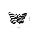Spilla a farfalla con strisce zebrate in bianco e nero smalto lega gioielli moda - 1467# (senza confezione di cartone)
