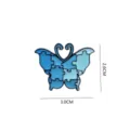 Creative blue puzzle butterfly enamel pin zinc alloy brooch fashion clothing badge 1x - 1462# (Without Cardboard Packaging)