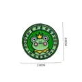Cute green frog metal enamel brooch with crown, cartoon animal lapel pin badge, 2.8cm size - Without Card / 1556# Round Badge Frog