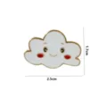 Close-up detail of the cute smiling cloud enamel pin showing its delicate gold-plated edge. - YH1667# (Without Cardboard Packaging)