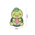 Close-up view of the cute cartoon turtle enamel brooch showing its detailed design and size. - YH1677# / Without Card