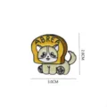 Cute cat toast enamel pin cartoon animal alloy brooch badge for clothes bags accessories gift - 1549# (Without Backing Card Packaging)