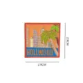 Enamel pin badge featuring Hollywood city and palm tree design, metal souvenir collectible. - Hollywood (1647#) / Without Card