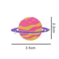 Cute cartoon space planet enamel brooch alloy badge, detailed view of creative cosmic accessory. - YH1307 Planet / Without Card