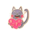 Cute Cartoon Grey Cat Enamel Pin Brooch Pink Heart Happy Metal Badge Clothing Accessories - Cat Style(YH1233) / With Card