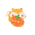 Cute cartoon fox persimmon enamel pin metal brooch cute lapel badge student fashion gift - Fox Style(YH1235) / With Card