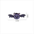 Purple bat enamel pin detail view showcasing product shape and precise dimensions clearly. - 1564# (Without Backing Card Packaging)