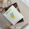 Cute ice cream enamel brooch, colorful cartoon badge pin, ins style fashion accessory. - Fish Tail Ice Cream (With Card Packaging for Self-Assembly) YH993