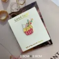 Cute cupcake enamel pin creative dessert metal brooch badge cute cartoon fashion accessories - Colorful Ice Cream (With Card Packaging for Self-Assembly) YH992