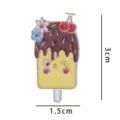 Cute cartoon ice cream enamel pin badge, sweet cherry and flower design, lovely fashion metal accessory. - Cherry Popsicle (No Card Packaging) YH1014