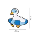 Cute duck enamel pin lapel badge with swimming ring metal clothing accessories 3.3cm. - Swim Ring Duck (YH1734) / Without Card