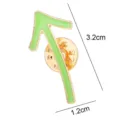 Green enamel arrow brooch metal pin mini badge for clothes couple fashion accessories 3.2cm - 1328# (Without Cardboard Packaging)