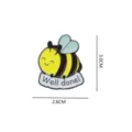 Cute cartoon bee enamel pin alloy brooch detail closeup view, perfect fashion accessory gift. - YH1699# (Without Backing Card Packaging)