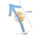 Close-up detail of blue and gold arrow enamel lapel pin showing dimension 3.2cm by 1.2cm. - 1327# (without Card)