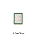 Close-up detail of the creative Chinese style mahjong enamel metal brooch pin badge. - Six Bamboo (With Backing Card - Self-Packing) YH1102#