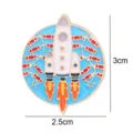 Space rocket enamel pin cute planet spaceship badge cartoon cosmic backpack accessory gift - 1377# / Without Card