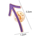 Detailed close-up view of purple and gold enamel arrow lapel pin metal accessory. - 1326# (Without Cardboard Packaging)