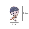 Baseball boy cartoon enamel brooch pin, detailed close-up display, cute alloy clothes accessory. - YH1274 (Without Cardboard Header)