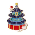 Creative Chinese style ancient building enamel pin metal brooch clothing bag accessories - Ancient Architecture (YH1241) / Without Card